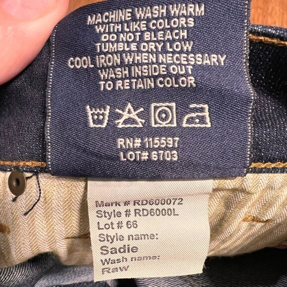 Raven Denim Sadie Bootcut Jeans Women’s 26 Dark Wash Low Rise Y2K Western USA - Picture 7 of 8